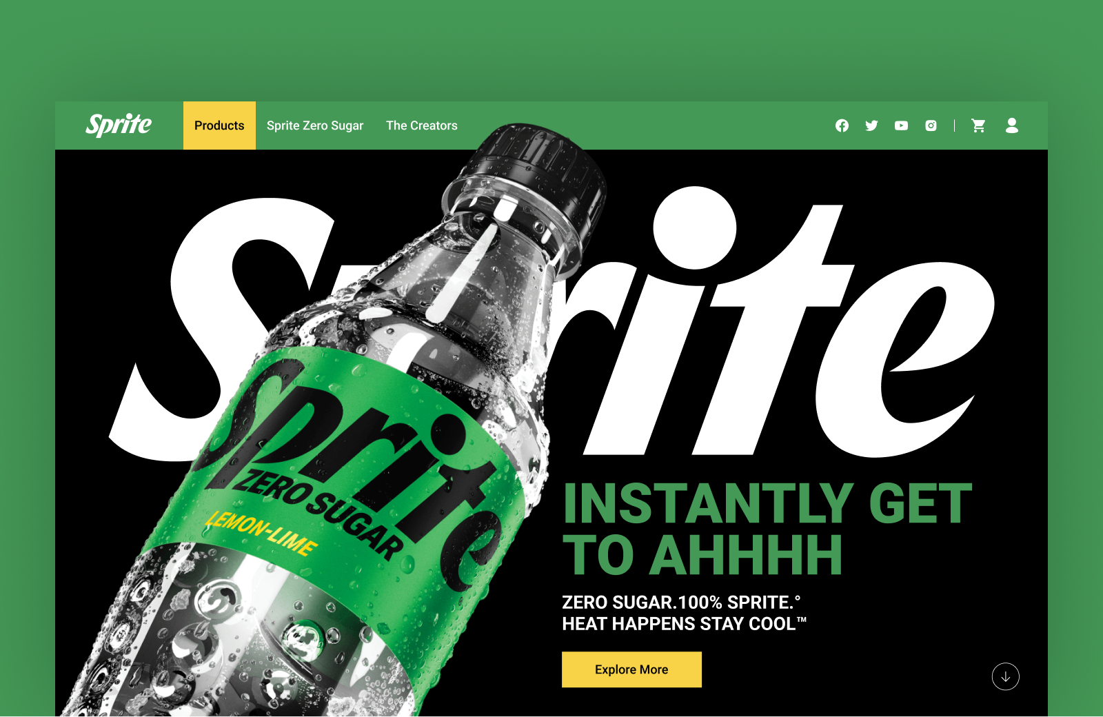 Sprite Header Design UI branding cover graphic design header home page photography sprite header design ui ui ux web design