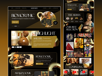 Gold-Black Museum Web Design branding company profile company web design graphic design ui design web design web ui design