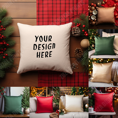 Christmas Cushion Mockup christmas cushion mockup