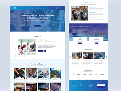 Repair and Services Landing Page Design clean design clean ui design landing page laptop service modern repair services ui ui design ux ux design web ui webdesign website