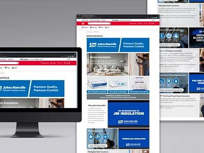 Johns Manville brand page on Home Hardware design digital ecommerce graphic design hardware landing page retail ui web design website