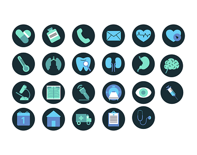 Icon set - healthcare flat health healthcare icon illustration ui ux vector