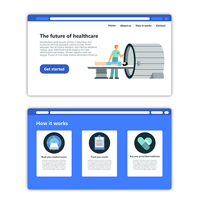 Healthcare UI illustrations - website design freelance illustrator illustration ui ux vector