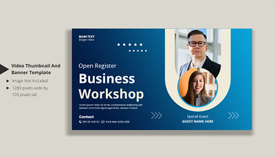 Video thumbnail and banner design for business workshop cover