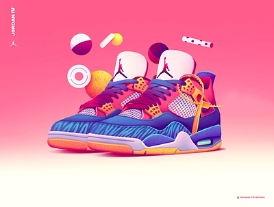Jordan IV brand branding culture enjoy illustration jordan jordan4 joy light pop sneakers