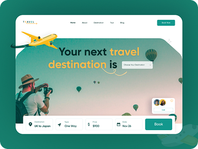 Travel Website Landing Page design figma illustration logo trave ui user experience user interface