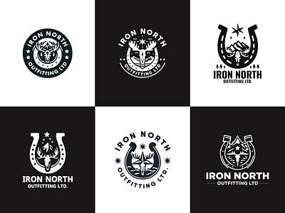 Logo Design Concepts for IRON NORTH branding design graphic design haunting logo logo logo design logo designer logos logotype vintage logo vintage logo design