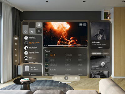Music Streaming for Apple Vision Pro album apple artist music playlist pro spatial spatial design streaming ui vision vr
