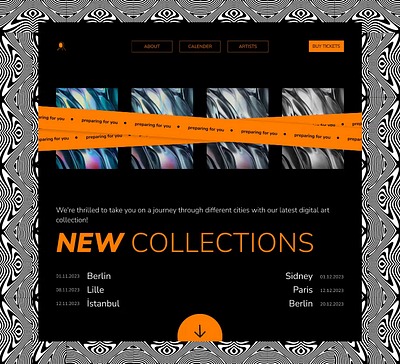 ART COLLECTION WEBSITE animation art art website badge collection dark digital art figma trend ui web web design