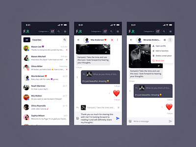Messaging page - Mobile app chat chatting clean design inspiration inspire message messaging mobile social network ui user interface