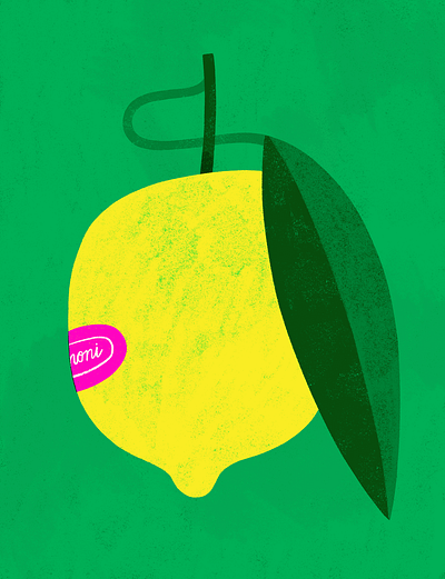 Lemon cheery colourful food illustration fruit green illustration lemon summer yellow