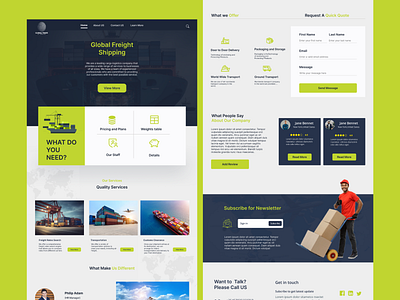 Logistic Website Design dark scheme website design figma design green website design logistic website design ui ui ux deisgner ux design website design website header design website ui design website ux design