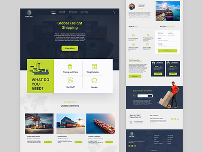 Logistic Website Design dark scheme website design figma design green website design logistic website design ui ui ux deisgner ux design website design website header design website ui design website ux design