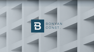 BONYAN Construction 3d bonyan construction branding building graphic design identity logo minimal negative space shade