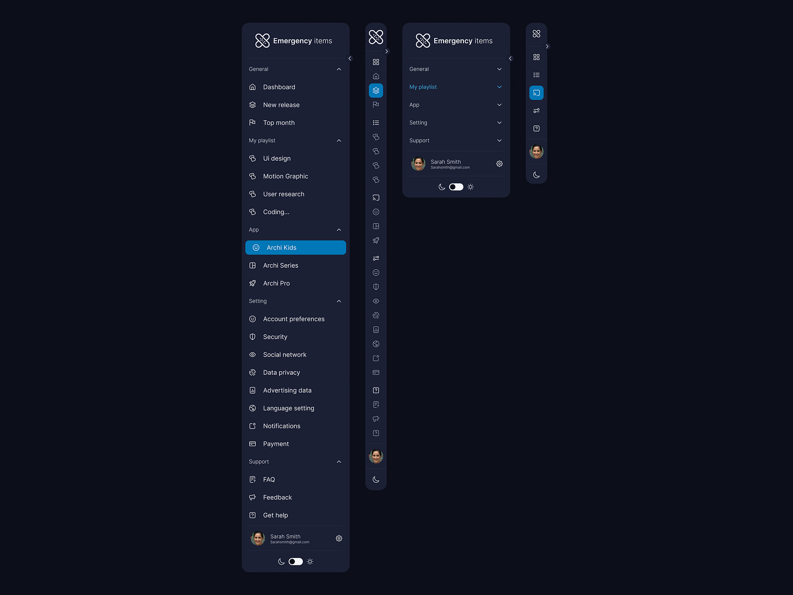 Side menu design Dark and Light mode by Keyvan Mirshahi on Dribbble