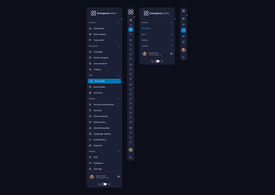 Side menu design - Dark and Light mode figma side menu sidebar menu sidemenu ui uidesign webdesign