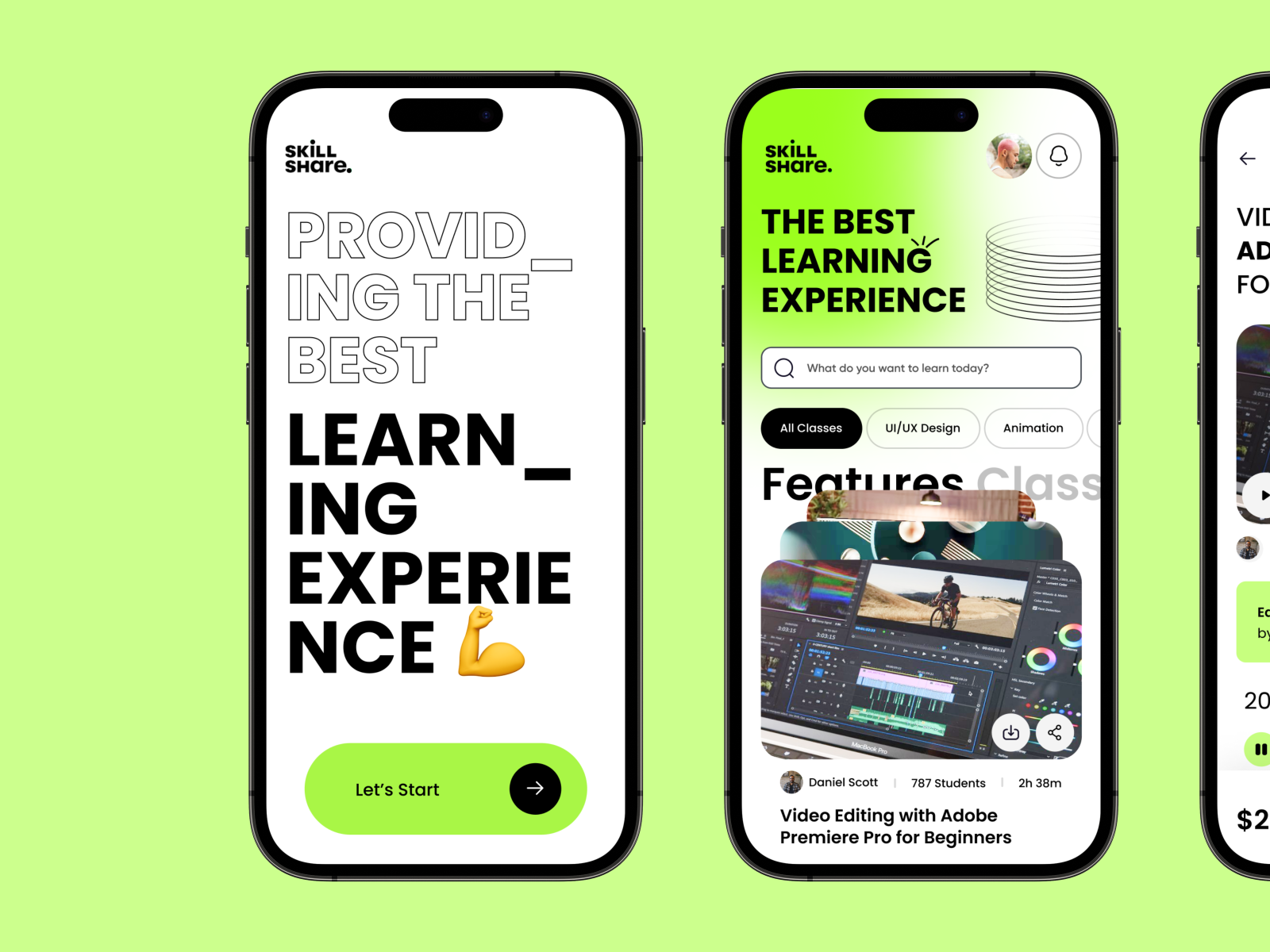 SkillShare App Details UI app clean color design details mobile app new concept