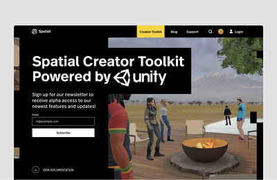 Spatial.io Creator Page 3d creator graphic design metaverse page product design spatial ui ui ux web design