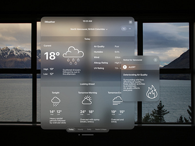 iWeather - AppleVR apple applevr design figma glass glassmorphism ios ui weather weatherapp
