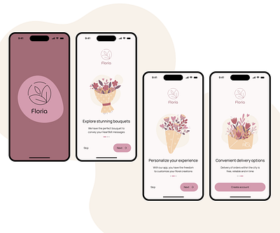 Flower delivery app🌷 app art branding design graphic design mobiledesign ui ux webdesign