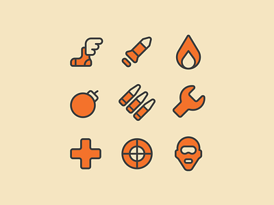 Daily UI #055 - Icon Set app branding class daily ui design engineer game graphic design icon icon set illustration logo medic redesign team fortress 2 tf2 ui ux vector video game