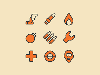 Daily UI #055 - Icon Set app branding class daily ui design engineer game graphic design icon icon set illustration logo medic redesign team fortress 2 tf2 ui ux vector video game