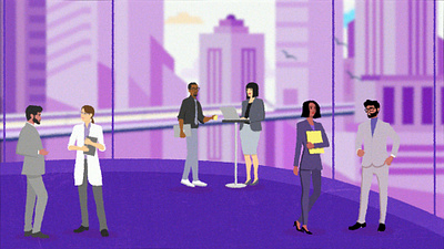 A day at the office animation corporate illustration motion graphics