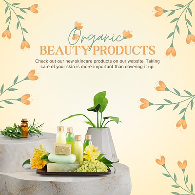 Organic beauty products, social media post branding graphic design logo