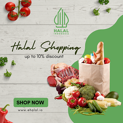 Halal shop, social media post branding graphic design