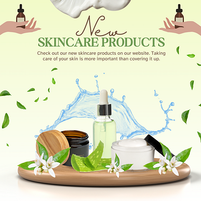 Skincare products, social media post branding graphic design