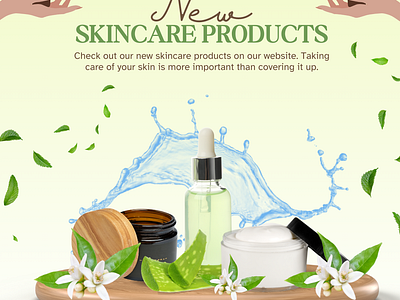 Skincare products, social media post branding graphic design