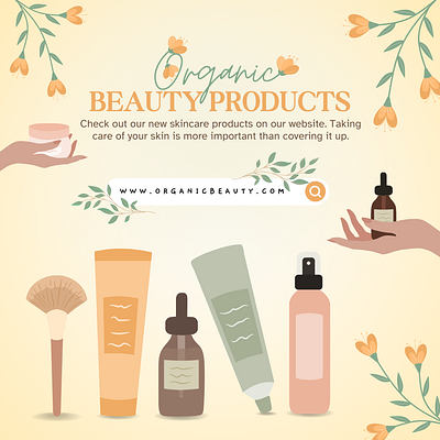 Organic beauty products, social media branding graphic design