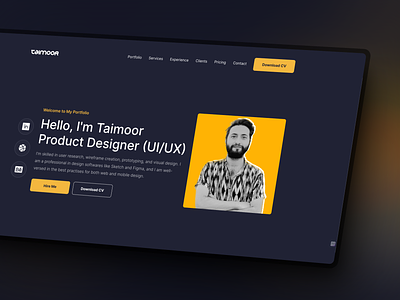 Portfolio Website UI/UX Design 🎨 💥 3d animation app behance design dribbble portfolio ui uiux visualdesign webdeisgn website wireframe