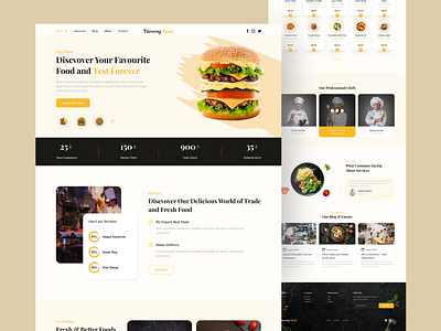 Tammy Food - Fast Food & Restaurant Figma Template branding design figma graphic design illustration landing page logo restaurent ui ux vector website