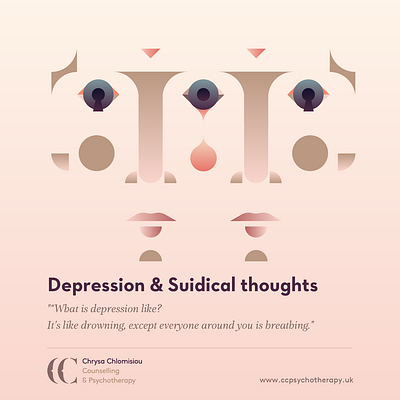 CC counselling & psychotherapy / depression branding character design chlomisiou counselling depression geometric graphic design illustration psychology psychotherapy social media studio soleil