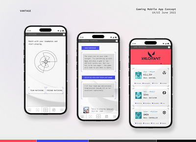 Gaming mobile app - Vantage design gaming mobile app ui uxui design