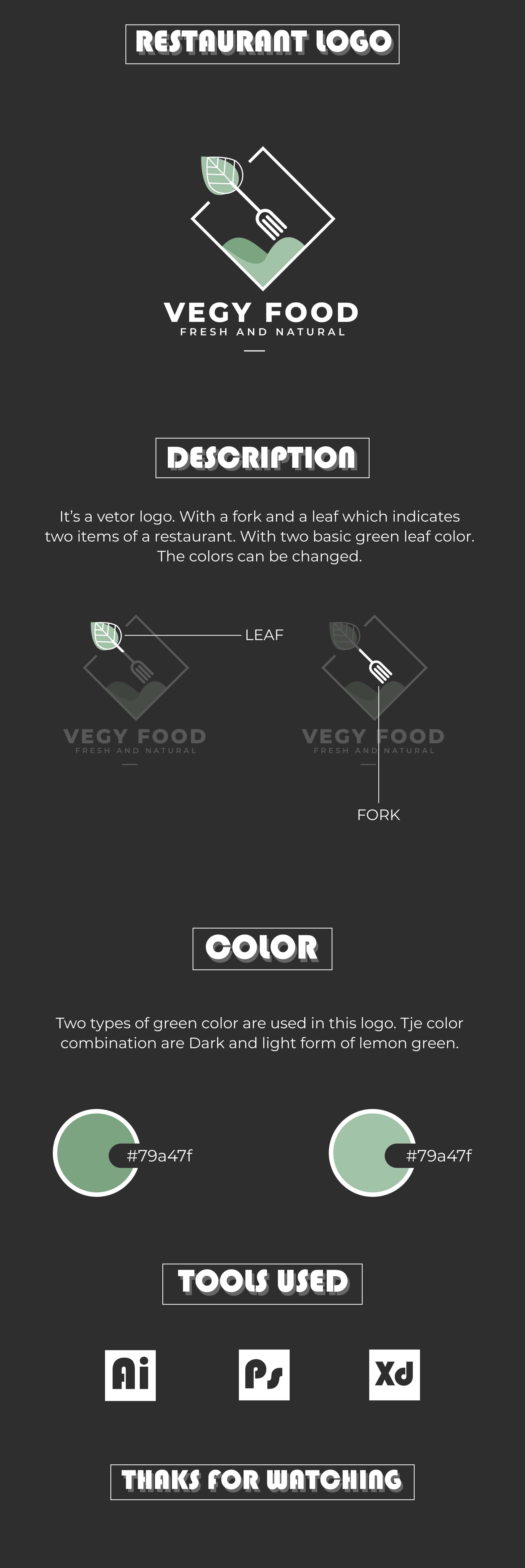 Restaurant Logo design food fork graphic design graphics green logo logo design restaurant vegitable