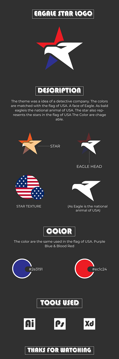 Eagle & Star Logo (American Theme) america american flag design eagle graphic design logo stars