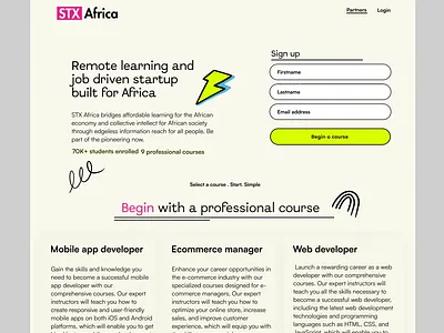 STX Africa - learning platform motion graphics ui ux webdesign