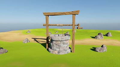 Low Poly Well Free 3D model 3d 3dmodel art blender environment exterior game landscape lowpoly rocks well