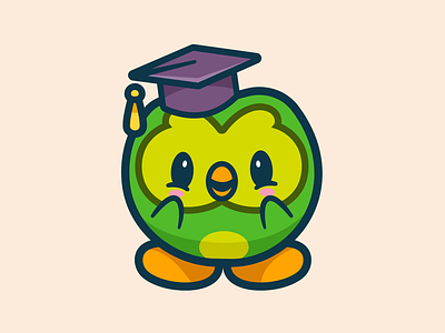 Duolingo animal app branding cute design fanart friendly green identity kawaii language learn learning logo mascot owl playful polyglot ui