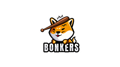 BONKERS Gaming baseball bonk dog dog logo esports gamer gaming illustration logo nft pet logo shiba inu shibainu vector