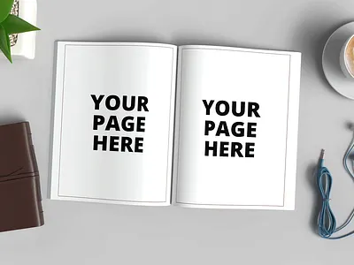 7.5 X 9.25 open book mockup PSD booklet mockup free