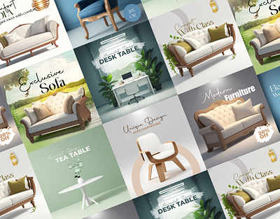 furniture social media post design, Instagram post, banner ads advertising design banner ads banner design facebook post graphic design instagram post promotional banner design social media design social media post