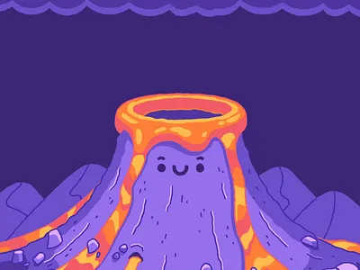 Peachtober - Crater after effects animated gif cartoon character design illustration loop motion graphics vector