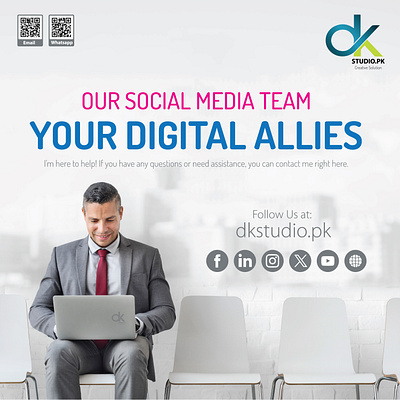 OUR SOCIAL MEDIA TEAM YOUR DIGITAL ALLIES app branding design graphic design illustration logo typography ui ux vector