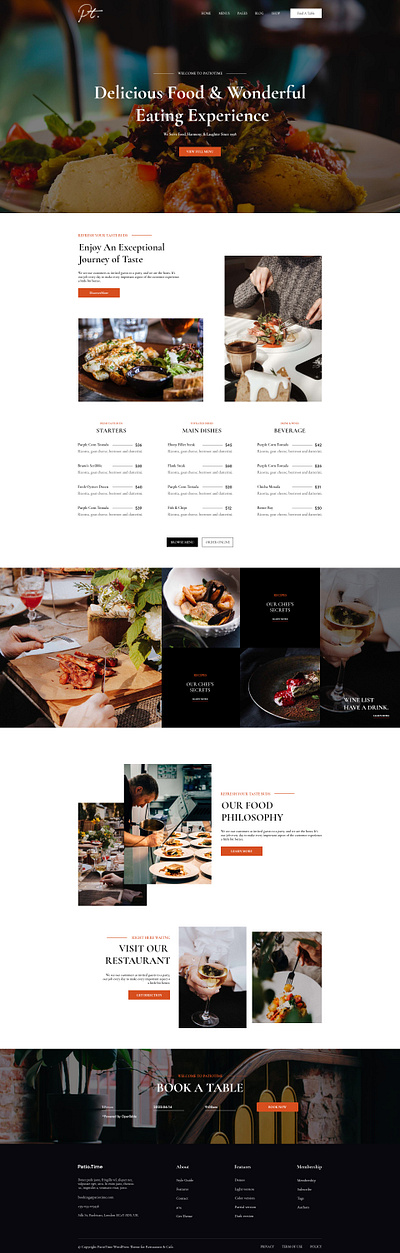 Food Web Design design food resturant ui ux website