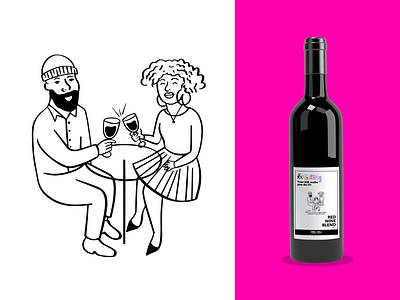 Wine Bottle Illustrations branding bright colorful graphic design illustrations label lettering line illustrations package design wine wine bottle
