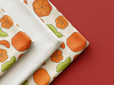 Orange fruit seamless pattern adobe illustrator boho contour cute design garden illustration textiles vector