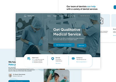 Dentistry: Landing Page Design 3d animation appdesign branding course design digital graphic design illustration logo motion graphics ui ux